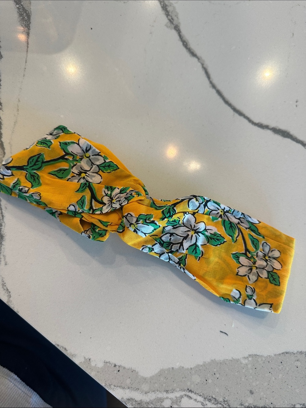 Yellow Floral Twist Headband for Kids